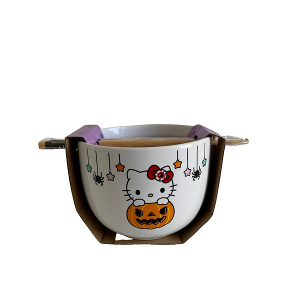 NEW Sanrio Hello Kitty Halloween Ramen Noodle Bowl With Chopsticks - Picture 1 of 5